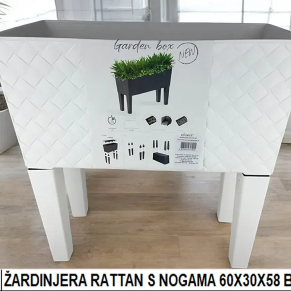 ZARDINJERA RATTAN SA NOGAMA BIJELA